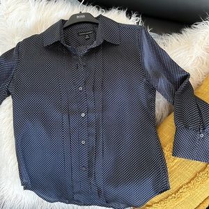 Banana Republic women’s navy blue with white dots blouse size extra small
